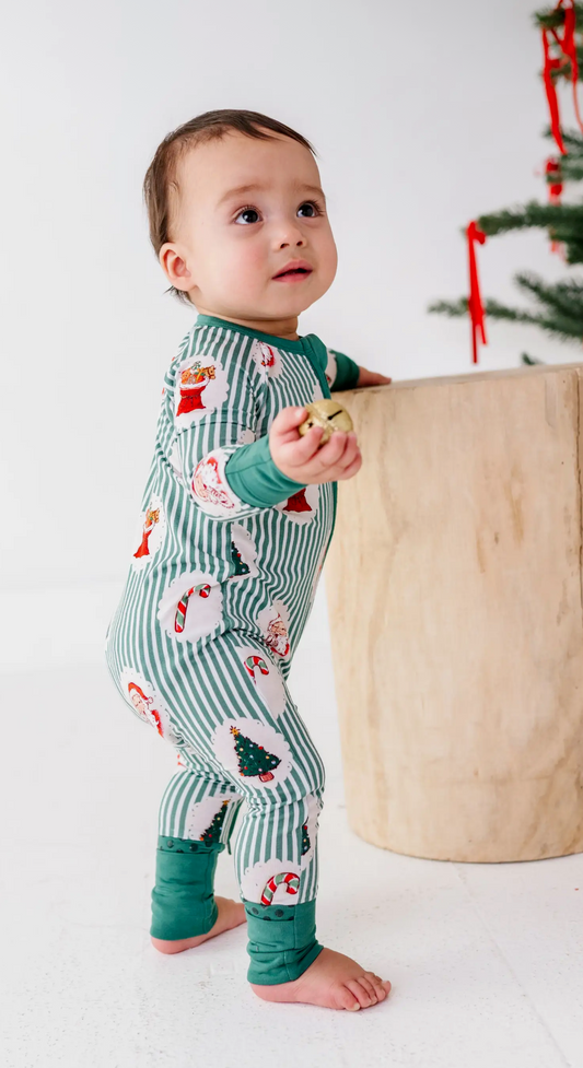 *Pre Order* Christmas Classic Stripe Zippered Pajama
