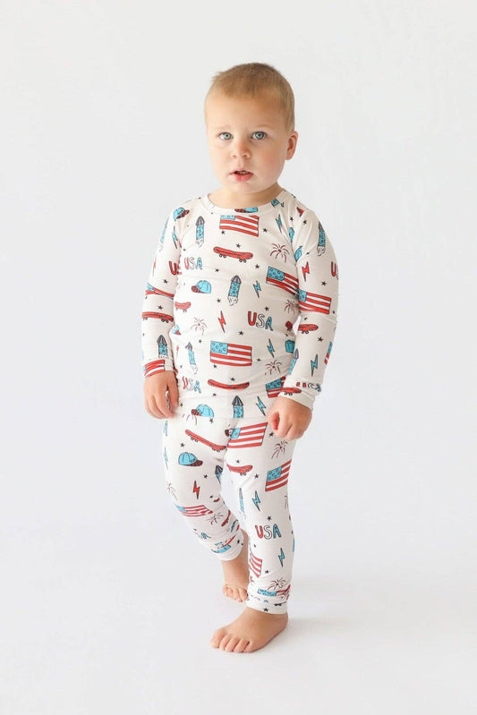 Star and Skate Two Piece Pajama Set