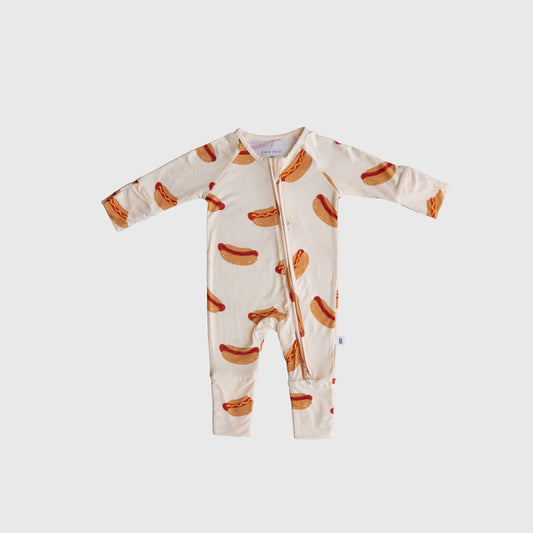 Hot Dog Bamboo Zippered Pajama