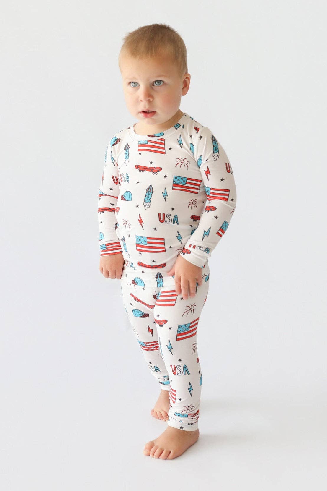 Star and Skate Two Piece Pajama Set