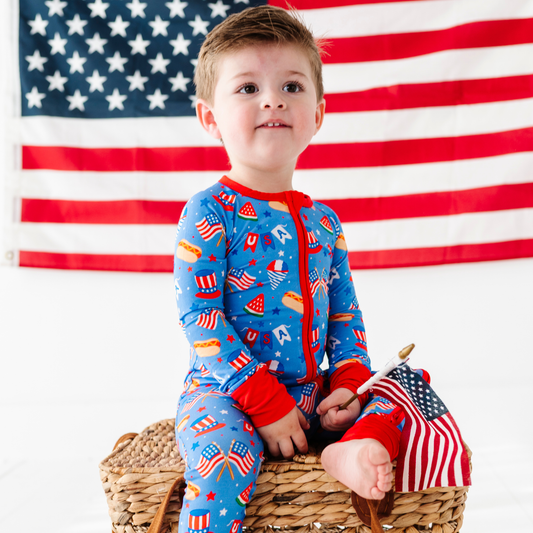 Red, White & Cozy Zippered Pajama