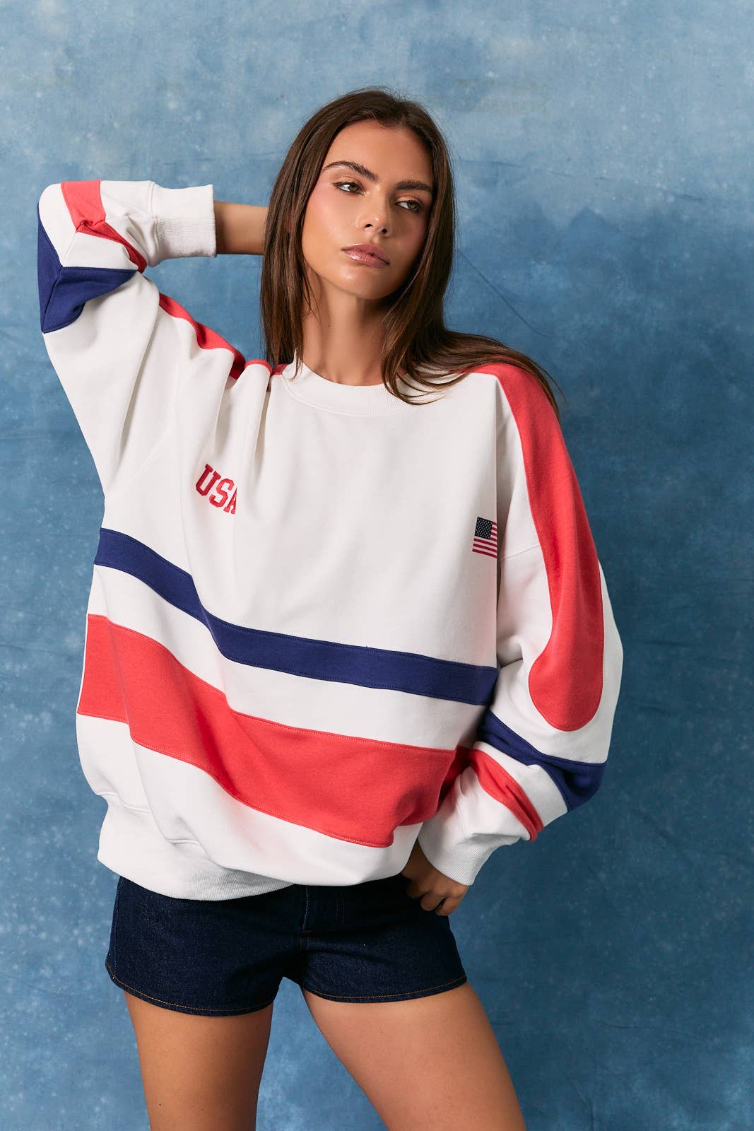 USA Colorblock Crewneck