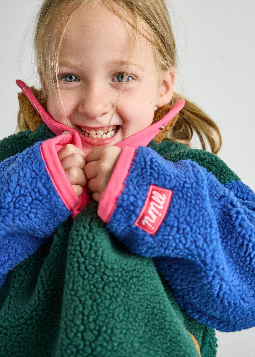 Color Block Fleece Pullover Pink