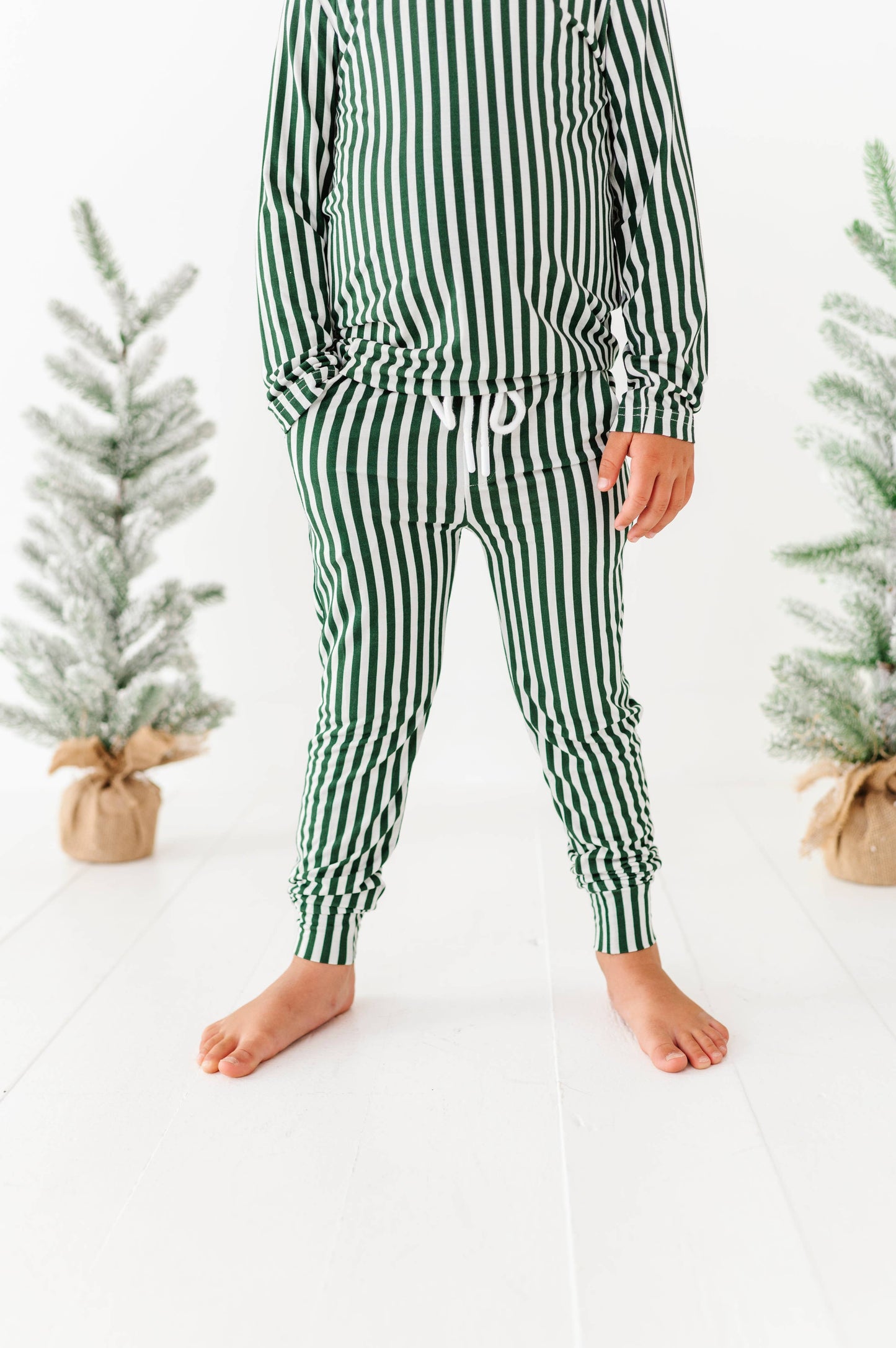 Green Holiday Stripe Jogger Two Piece Set
