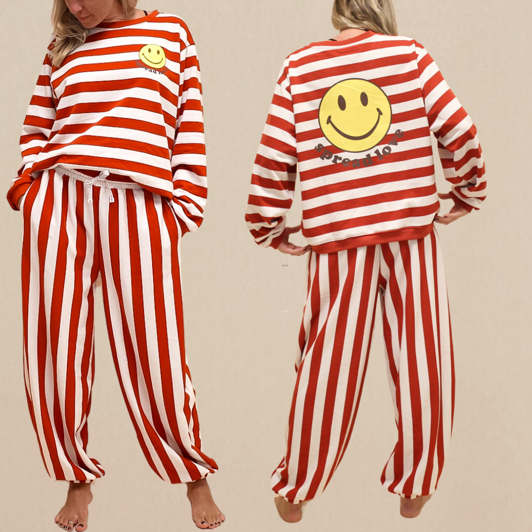 Striped Smile Women's Crewneck