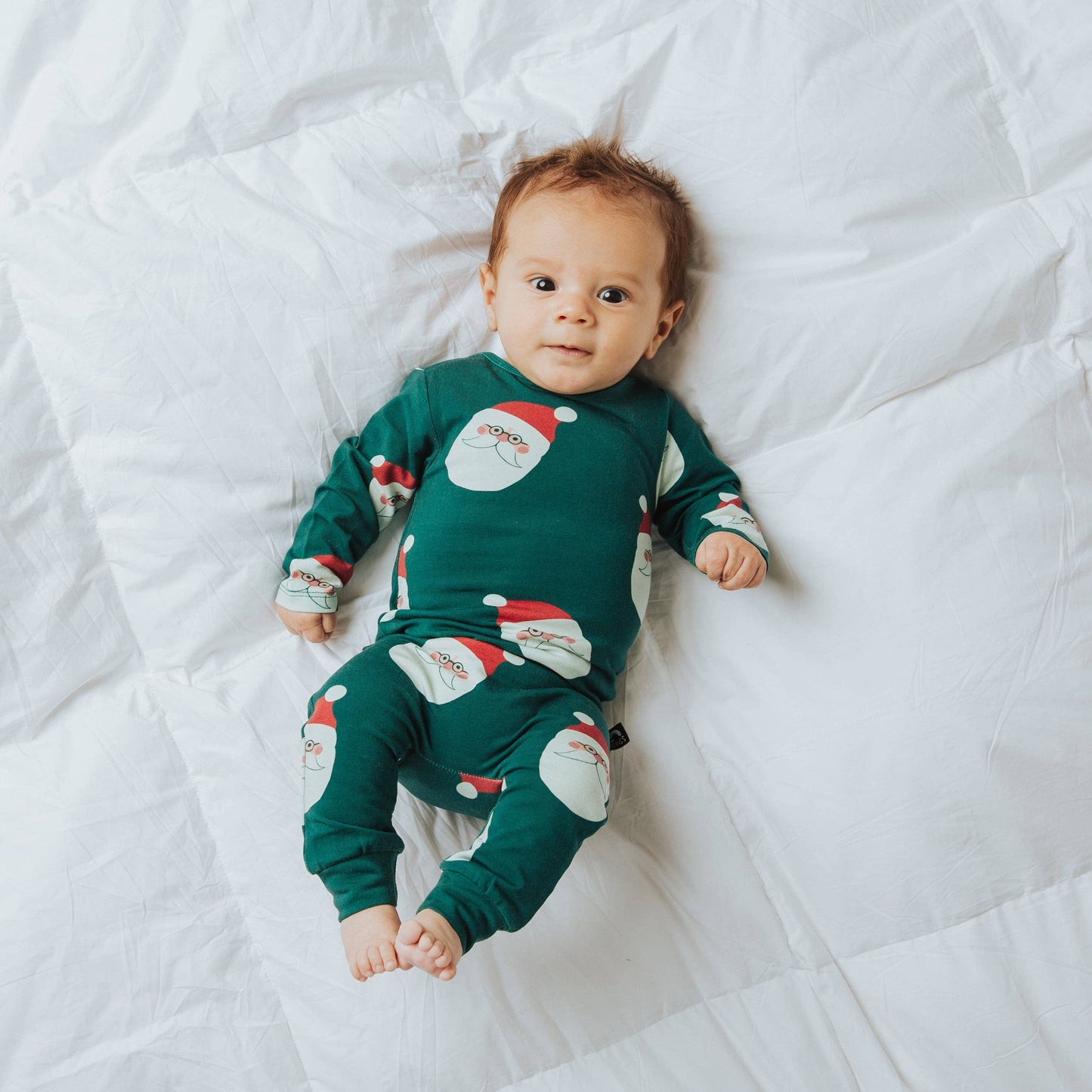 Peekabooty™ Rag Romper Ho Ho Ho Green Check