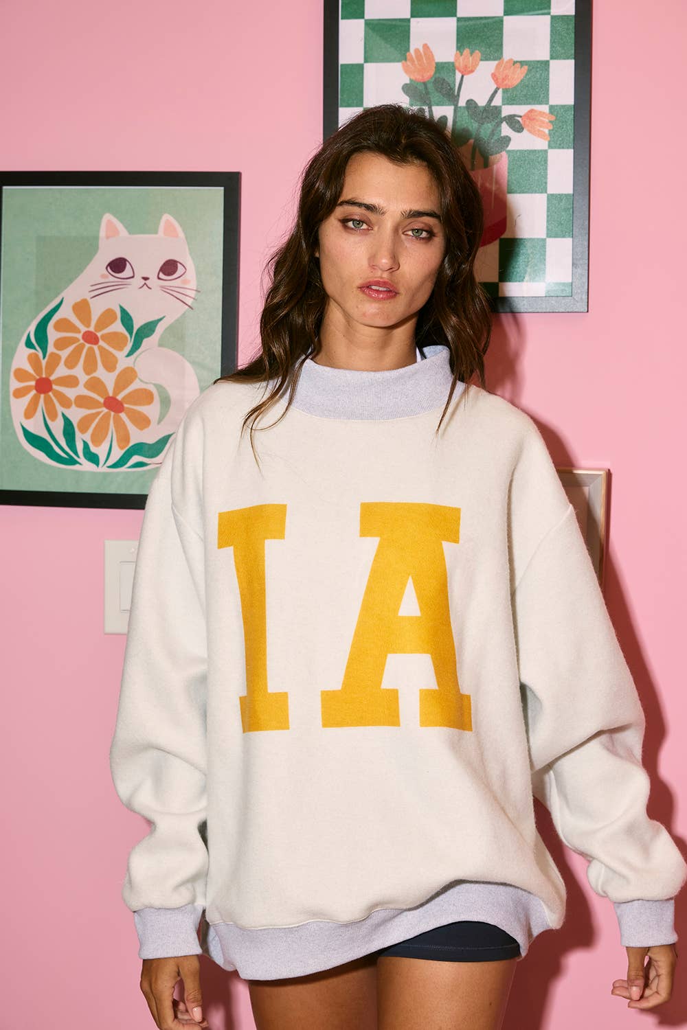 Iowa Reversible Mock Crewneck