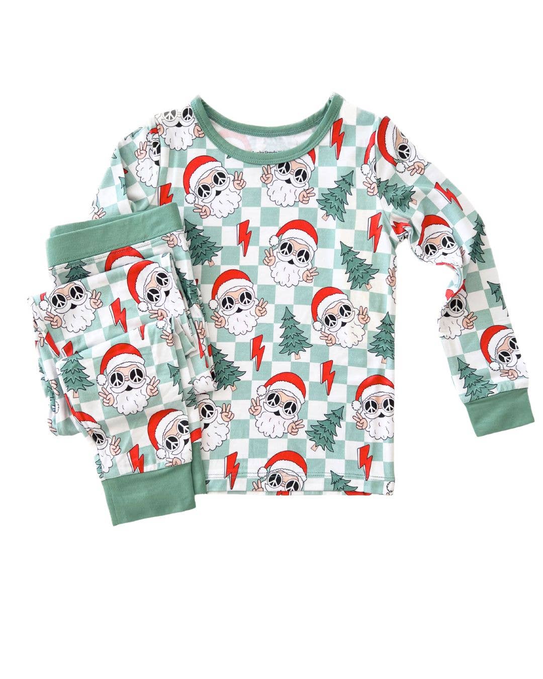 Groovy Santa Two Piece Pajama Set