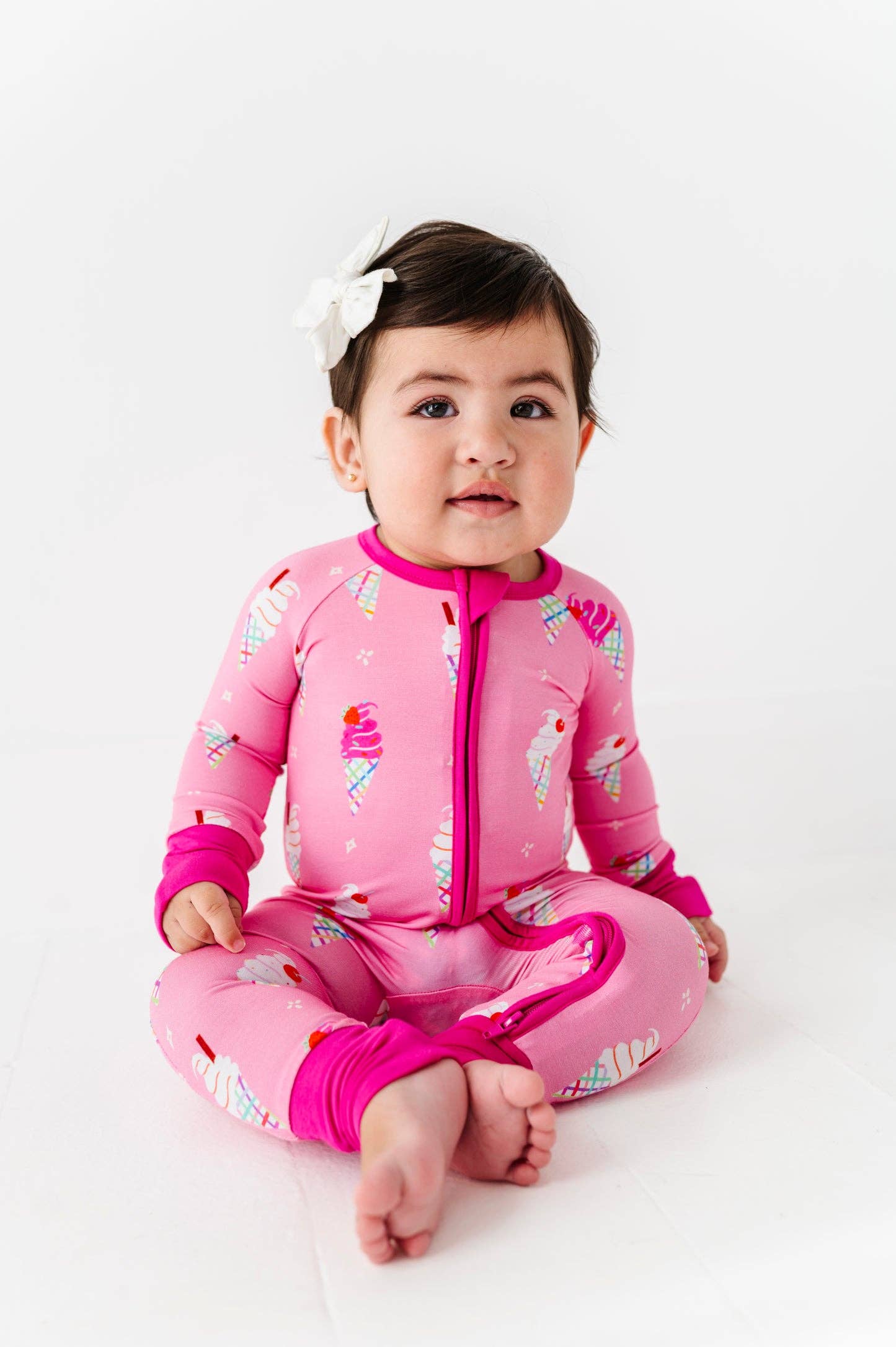 Sundae Funday Pink Zippered Pajama
