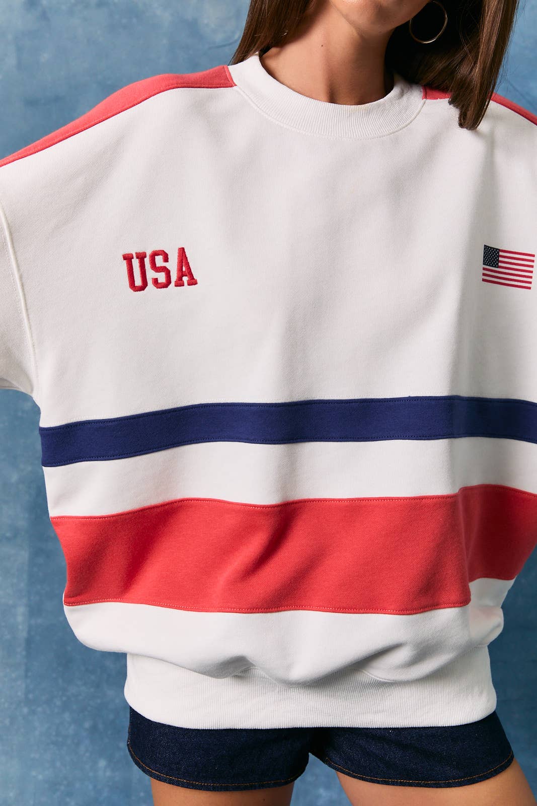 USA Colorblock Crewneck