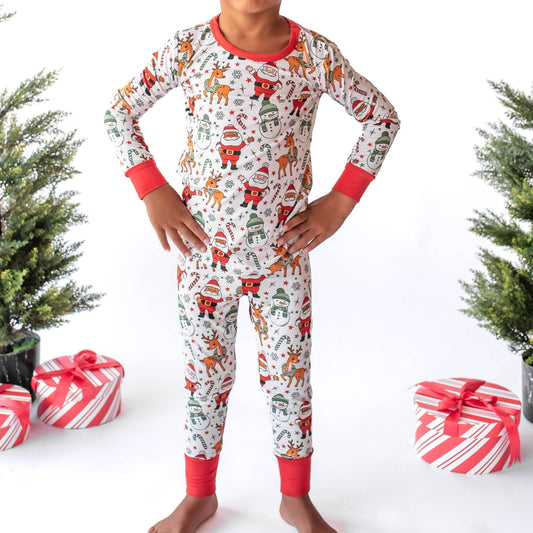 Santa and Friends Two Piece Pajama Set