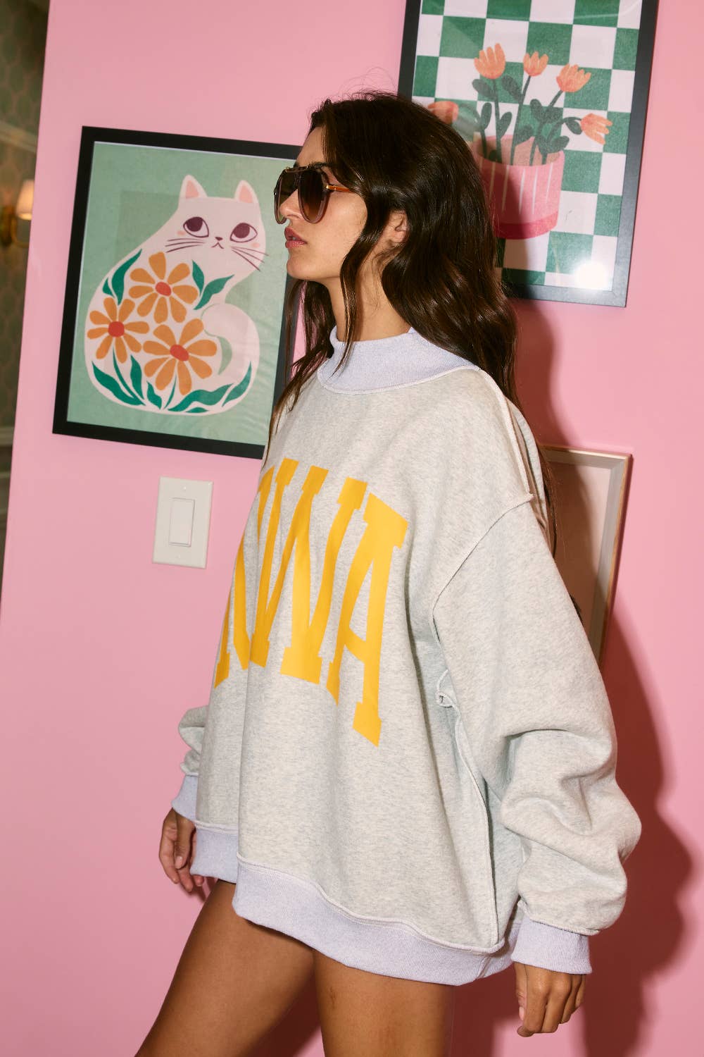 Iowa Reversible Mock Crewneck