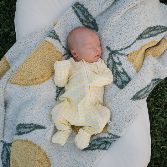 Gingham Lemon Zippered Pajama